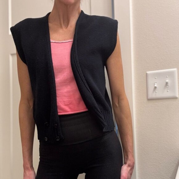Vintage (like) Babaa/Ozma like Cropped Button Front SweaterVest top XS/S EUC - Picture 8 of 16